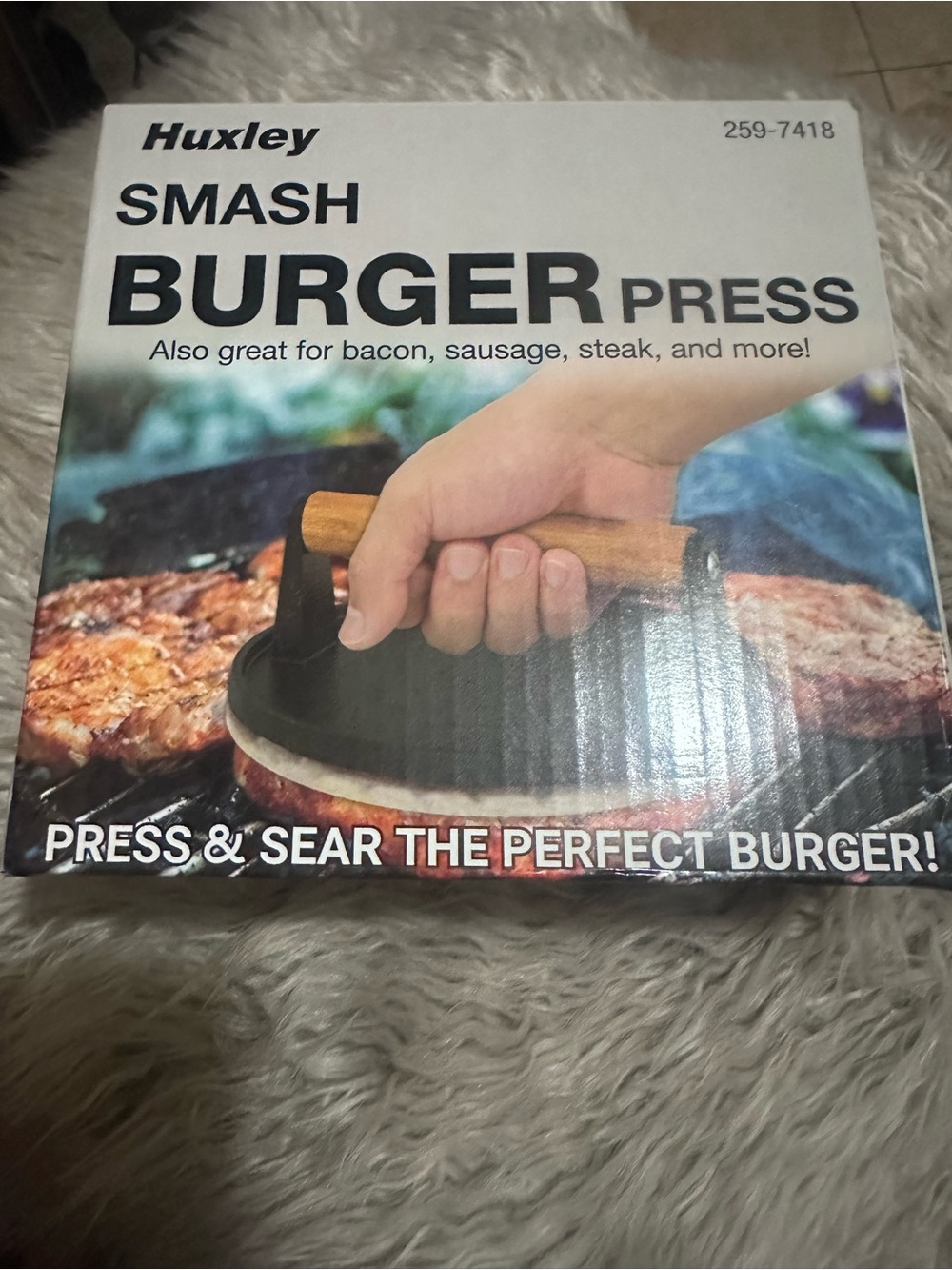 Huxley✨🖤🤎Smash Burger Press - Black with Wood Handle